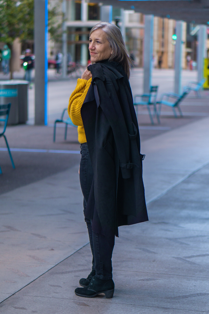 Ultra-Suede Trench Coat in Black