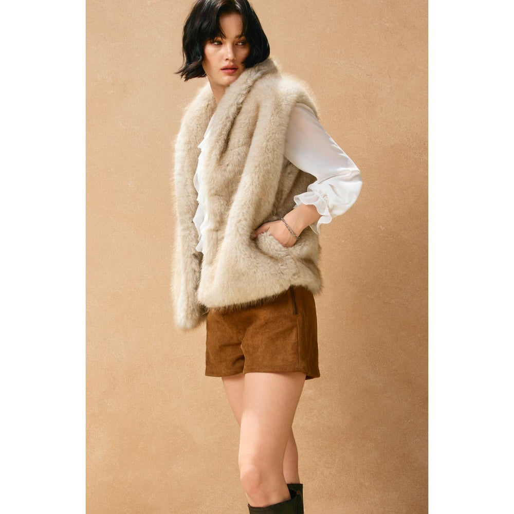 Snow Angel Faux Fur Vest - Ivory