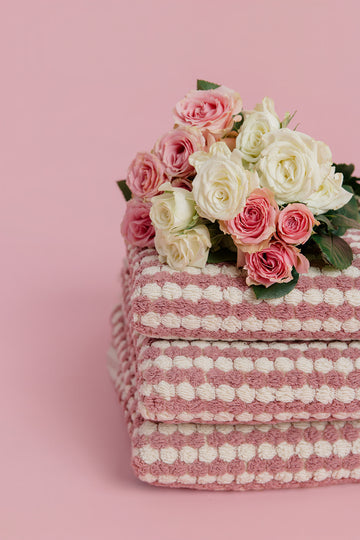 Rose Pom Pom Hand Towel