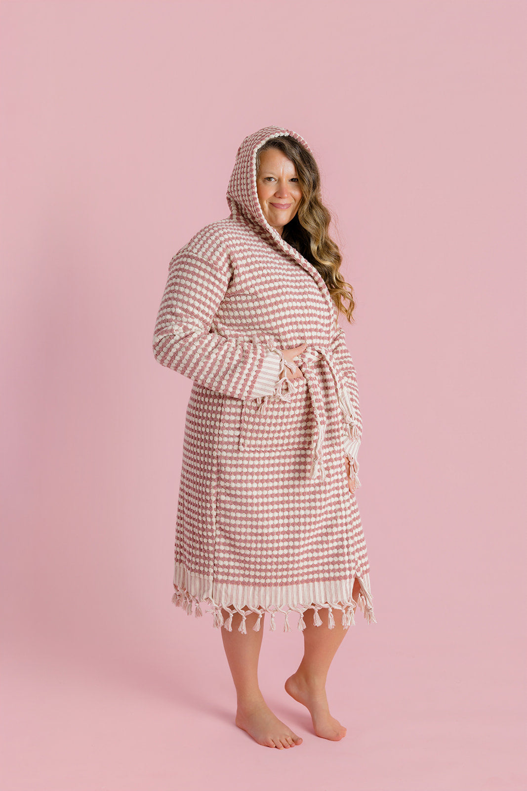 Rose Pom Pom Bathrobe