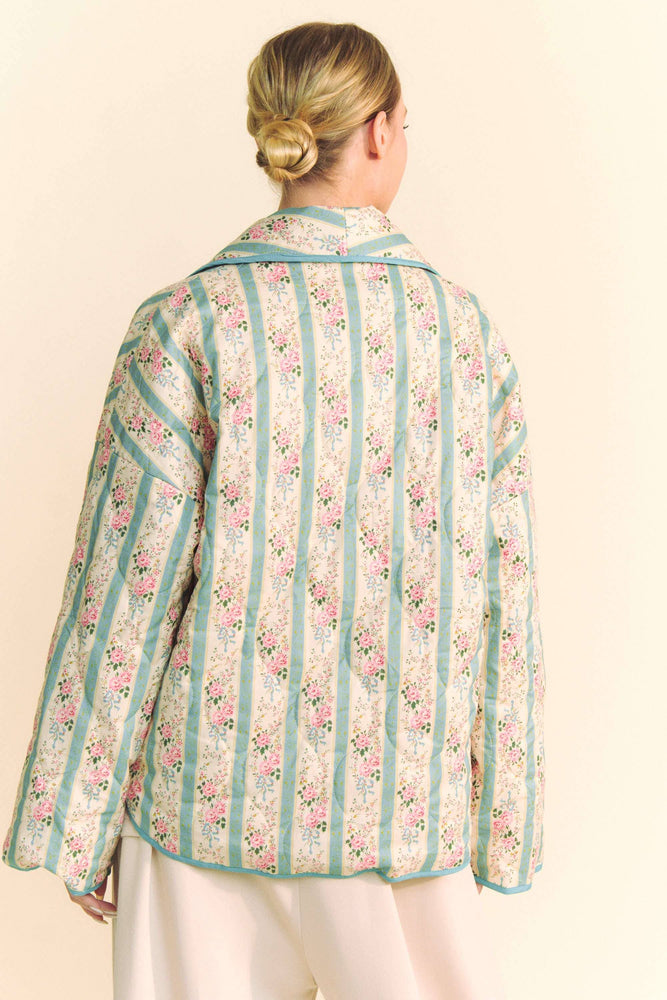 Floral Quilted Throw On Jacket
