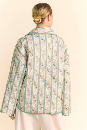 Floral Quilted Throw On Jacket