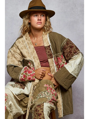 Patchwork Quilted Kimono Jacket