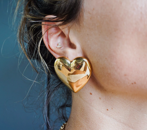 Statement Heart Stud Earrings