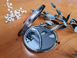 Floral Hand-Embroidered Compact Mirror