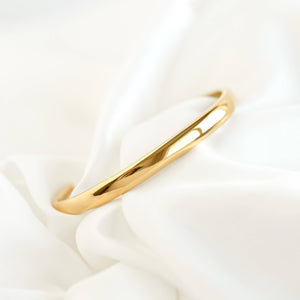 Slim Dome Cuff Bracelet - Adjustable Gold Cuff