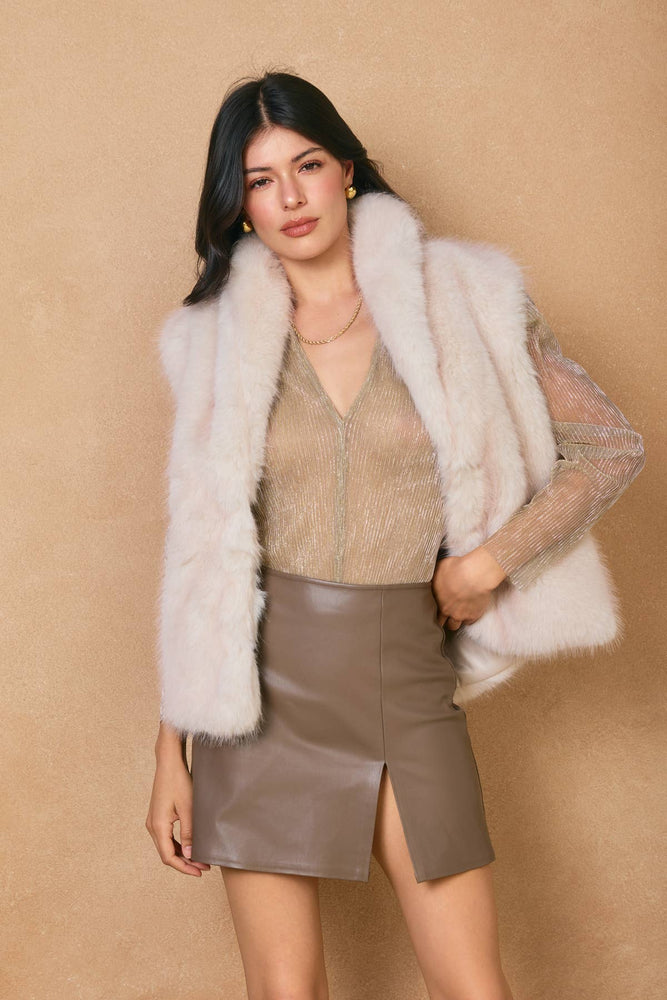 Snow Angel Faux Fur Vest - Ivory