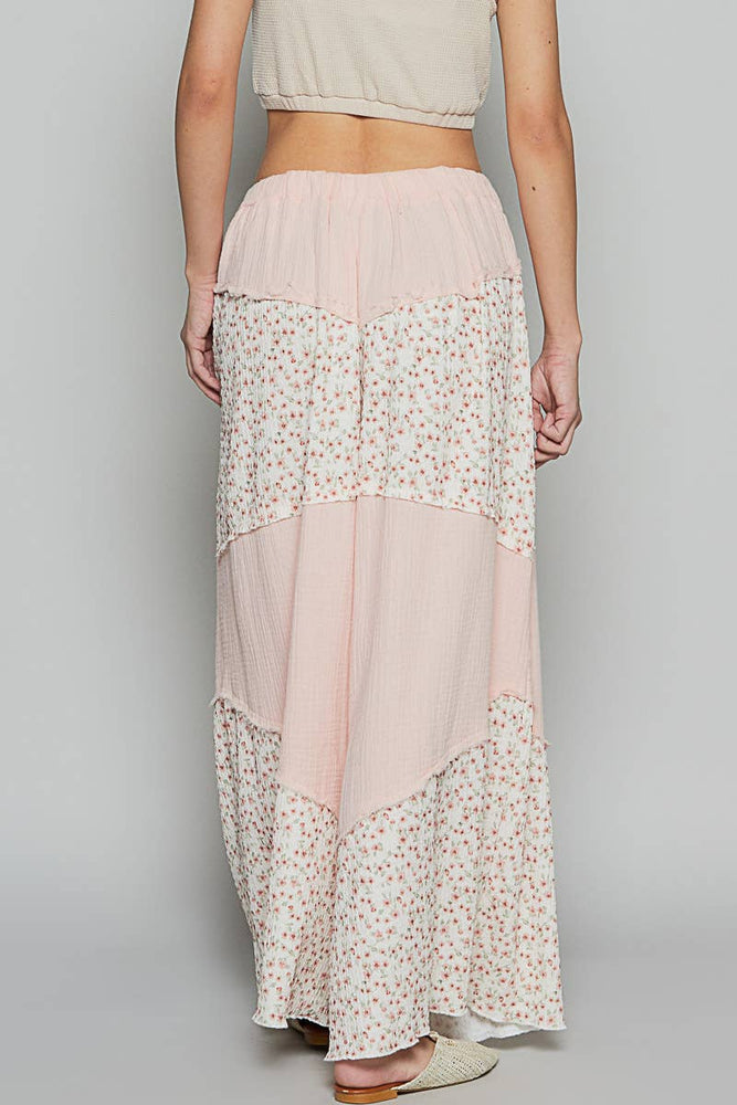 Contrast Floral Tiered Pant