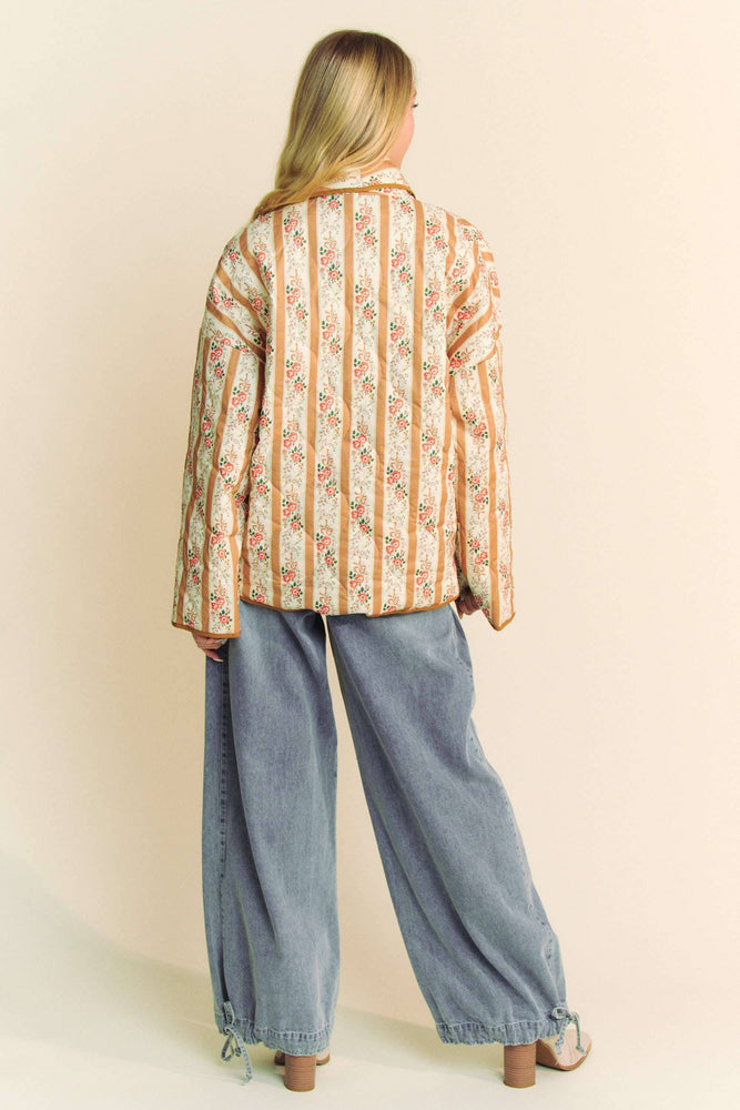 Floral Quilted Throw On Jacket