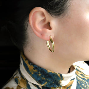 Thin Figure Hoops - Waterproof 18k Gold Molten Hoop Earrings