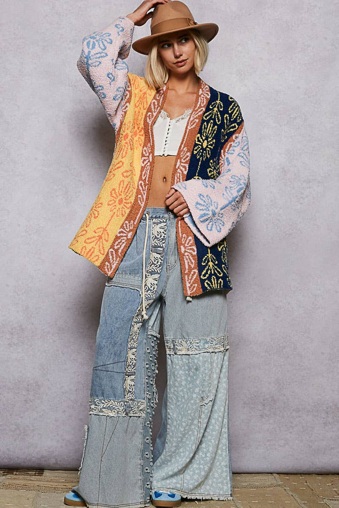 Floral Printed Berber Cardigan