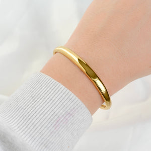 Slim Dome Cuff Bracelet - Adjustable Gold Cuff
