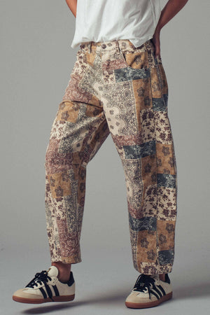 Boho Patchwork Wide Leg Pants