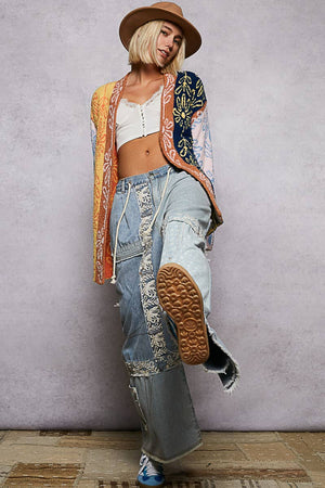 Floral Printed Berber Cardigan