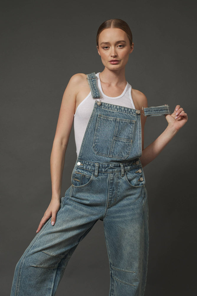 Leopard Print Denim Overalls