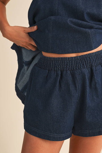 DENIM SHORTS SET
