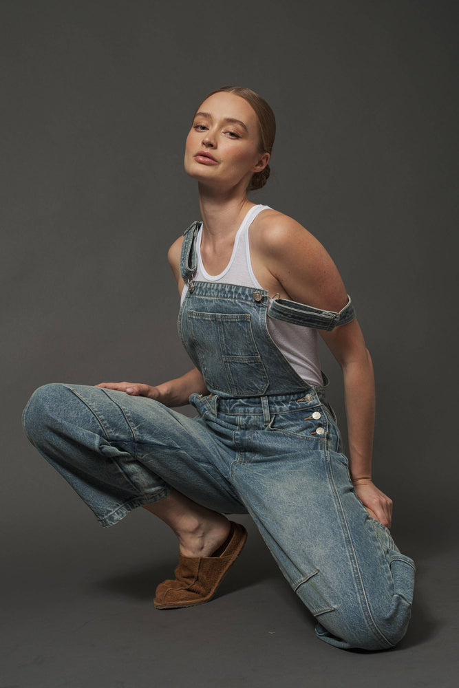 Leopard Print Denim Overalls