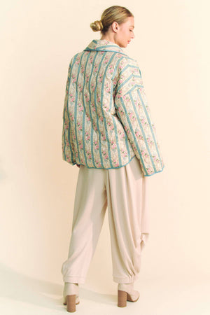 Floral Quilted Throw On Jacket