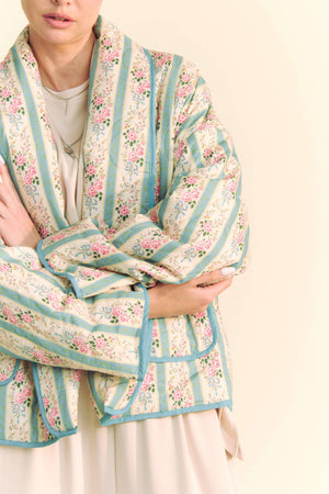 Floral Quilted Throw On Jacket