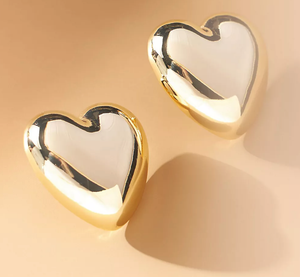 Statement Heart Stud Earrings