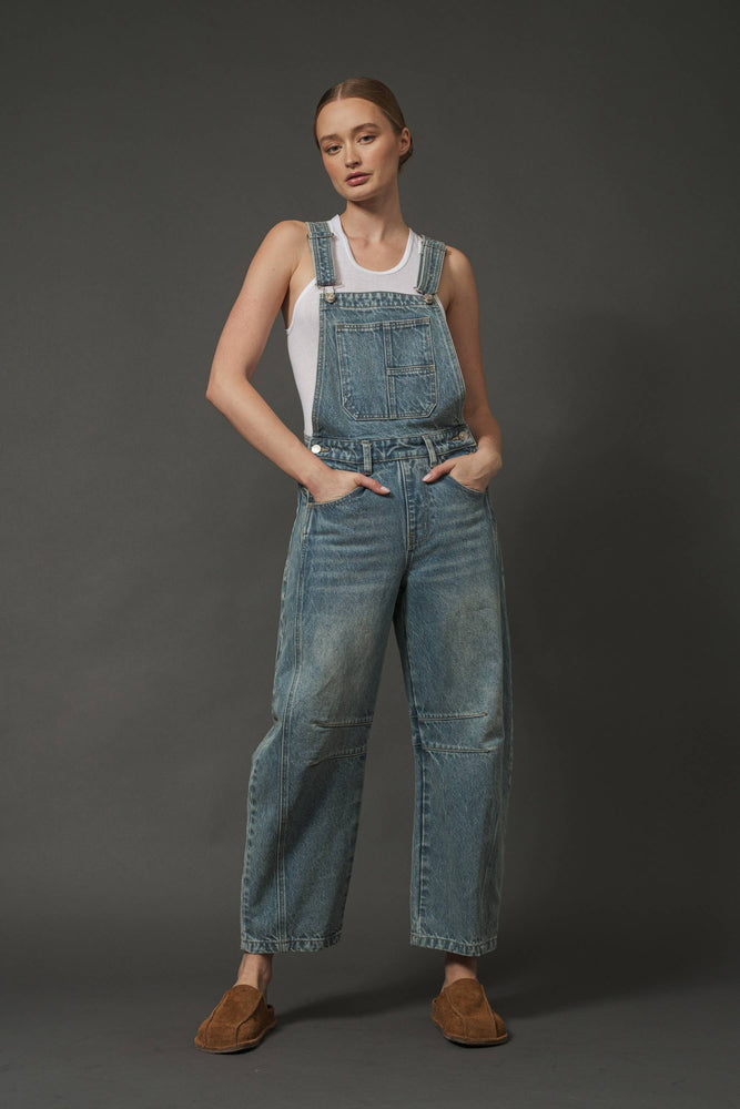 Leopard Print Denim Overalls