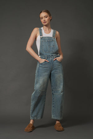 Leopard Print Denim Overalls