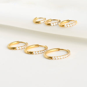 Pave Diamond Hoops - Tarnish-free Diamond Hoop Earrings