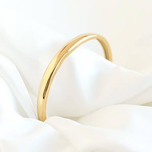 Slim Dome Cuff Bracelet - Adjustable Gold Cuff