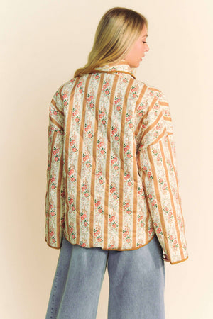 Floral Quilted Throw On Jacket