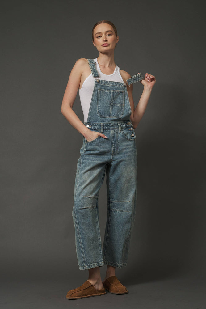 Leopard Print Denim Overalls