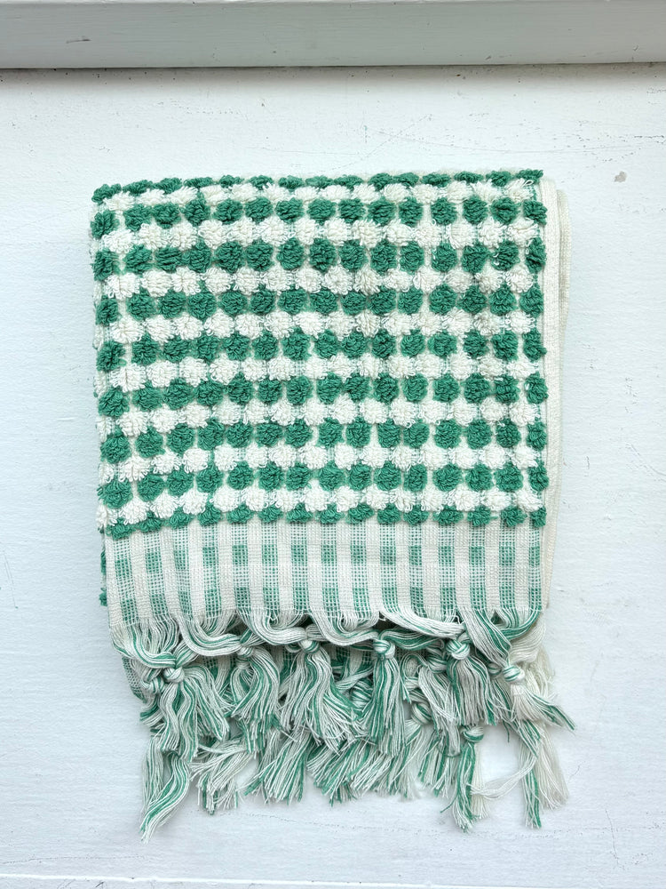Emerald Pom Pom Hand Towel