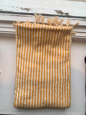 Yellow and White Striped Towel-Blanket