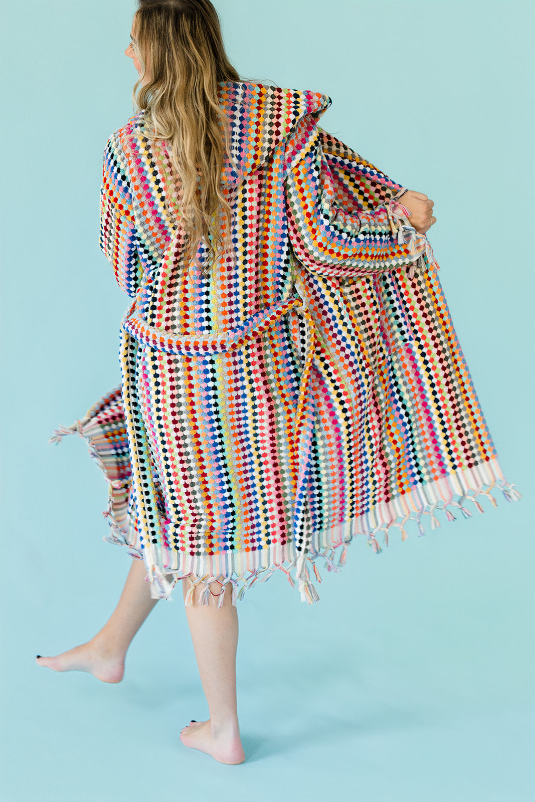Rainbow Pom Pom Bathrobe