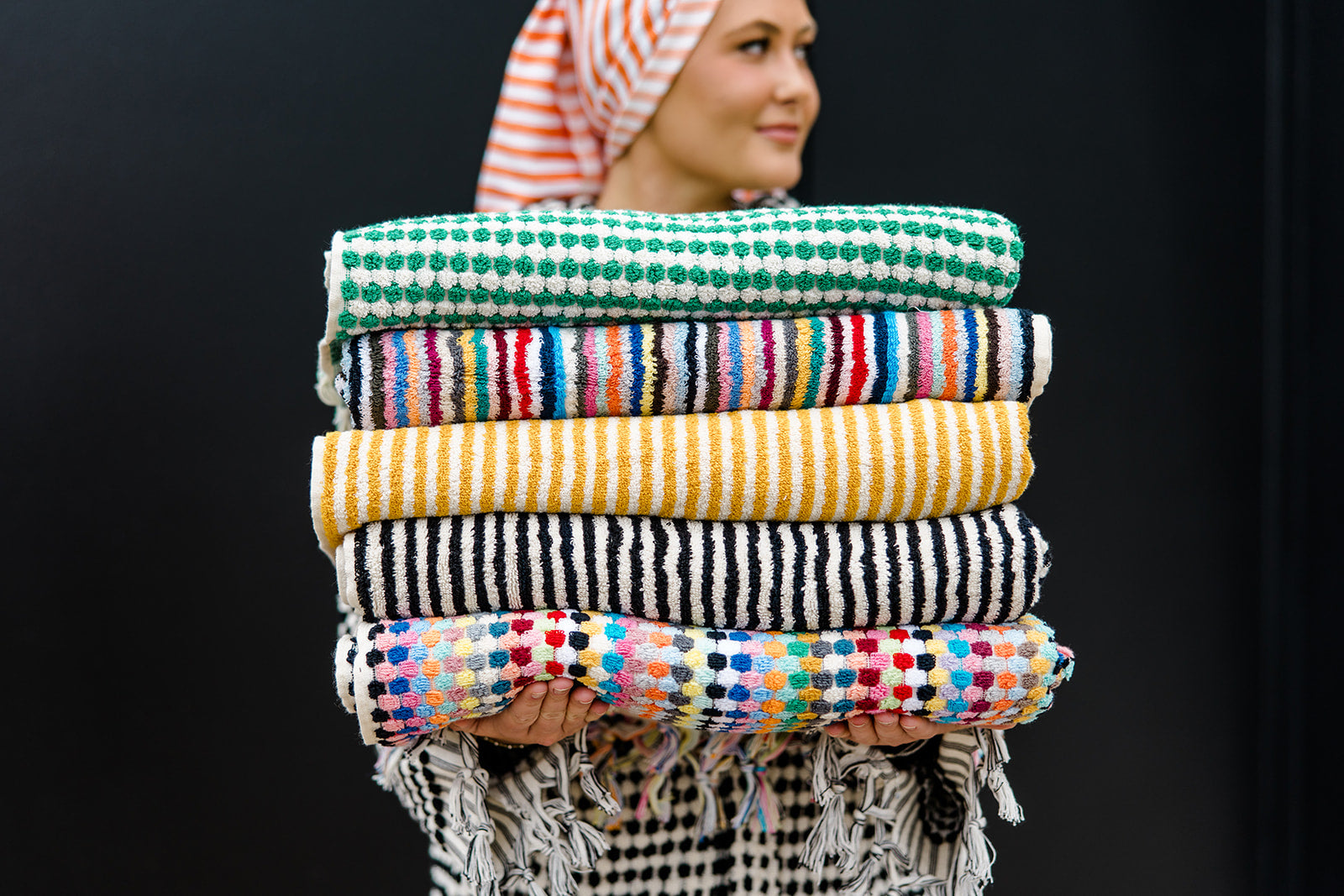 Rainbow Striped Cloud Towel
