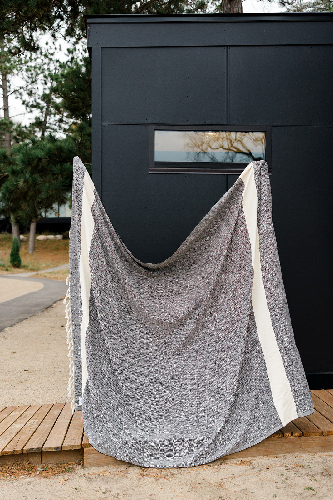 Black and White Diamond Turkish Blanket