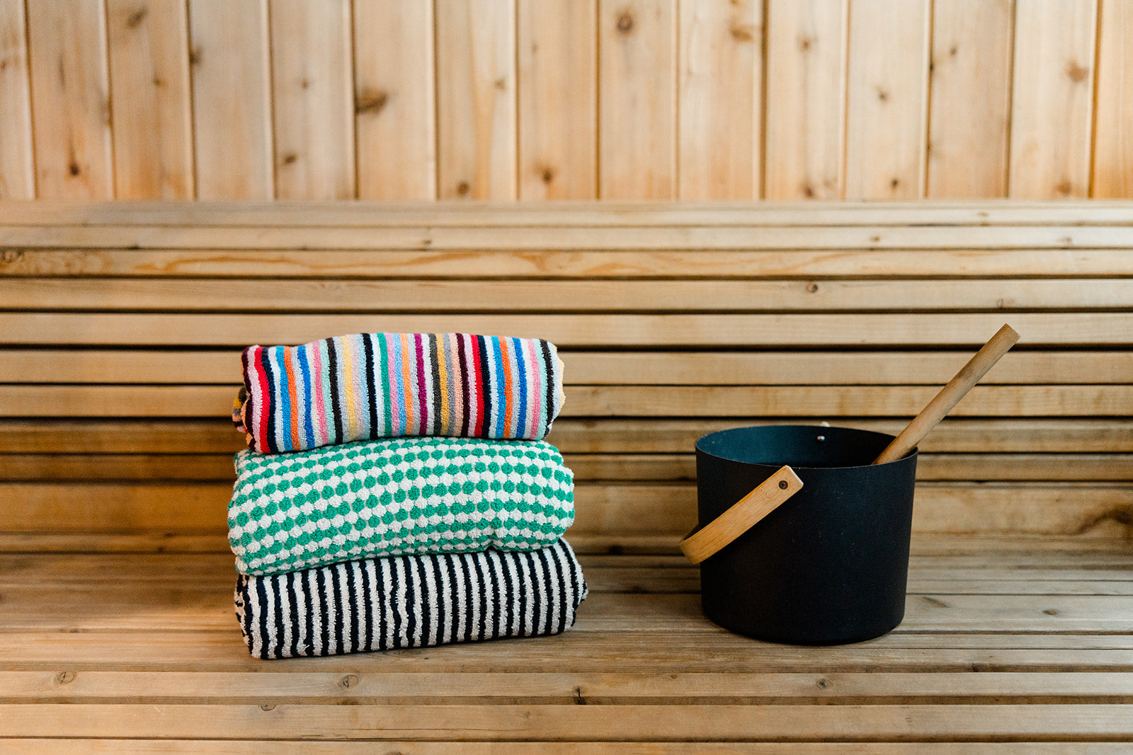 Black & White Striped Cloud Towel