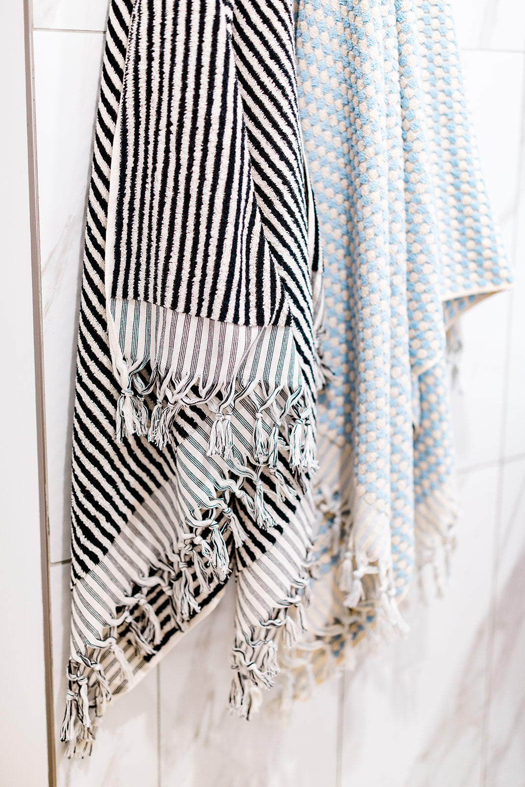 Black & White Striped Cloud Towel