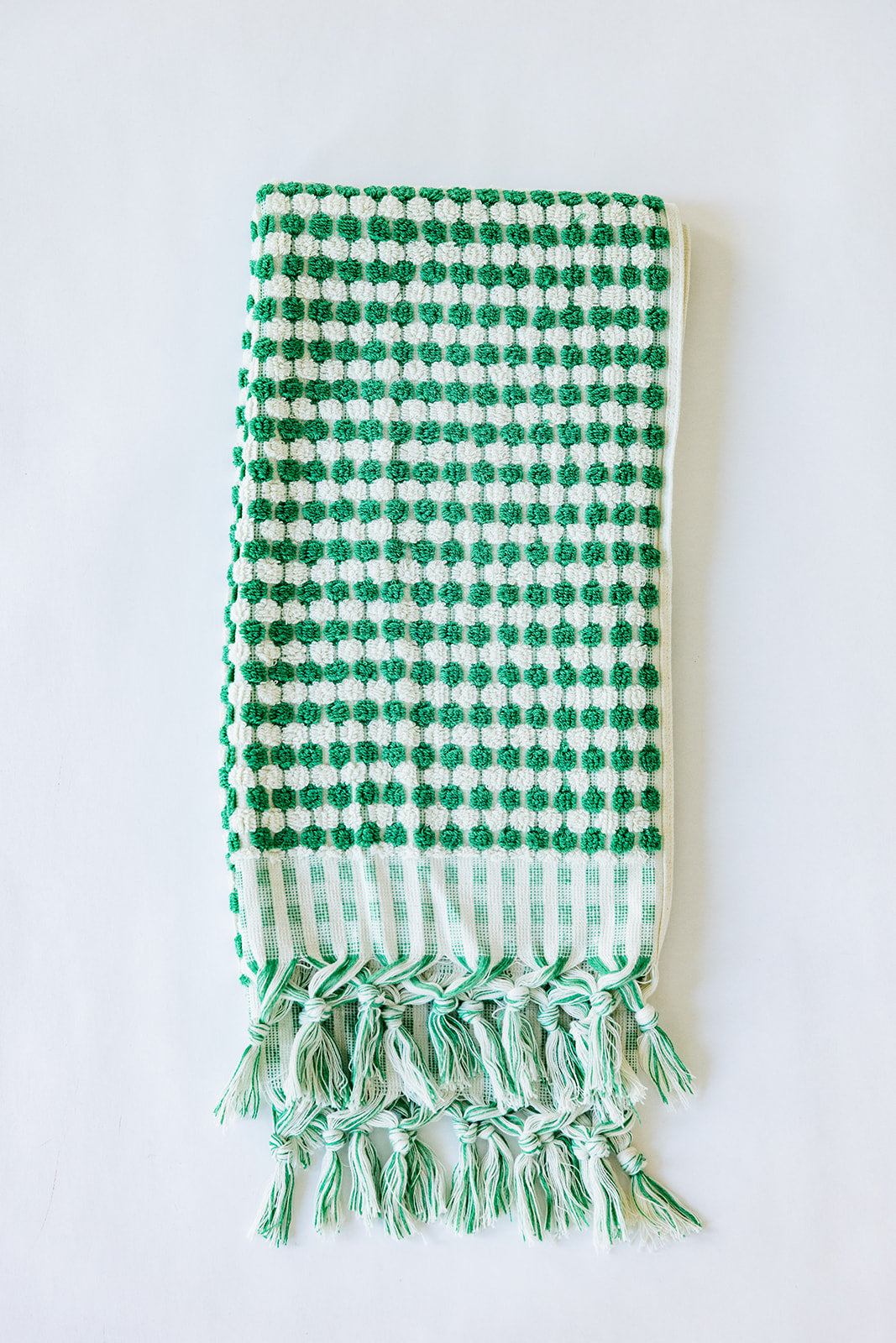 Emerald Pom Pom Hand Towel