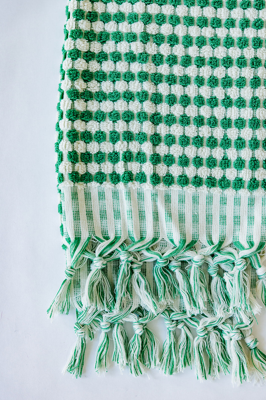 Emerald Pom Pom Hand Towel