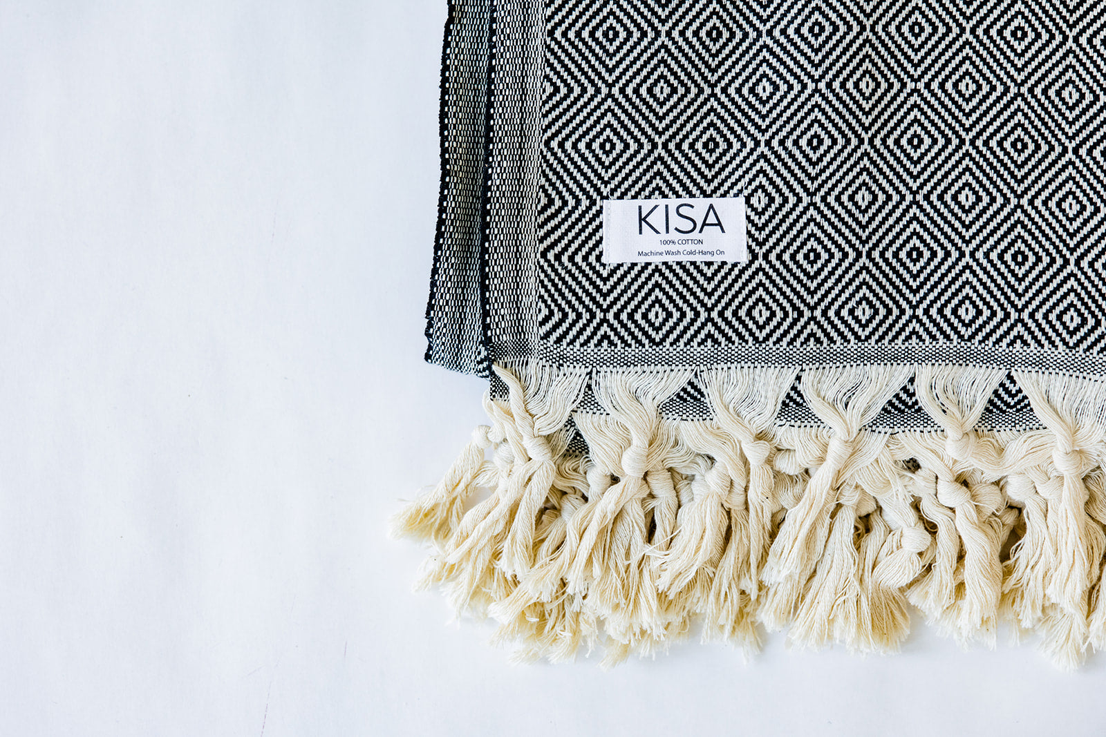 Black and White Diamond Turkish Blanket