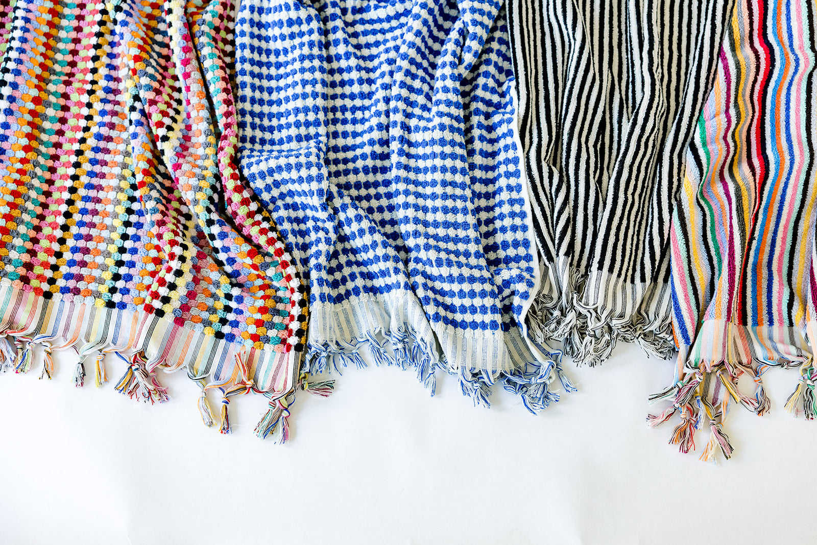 Cobalt Blue Pom Pom Cloud Towel