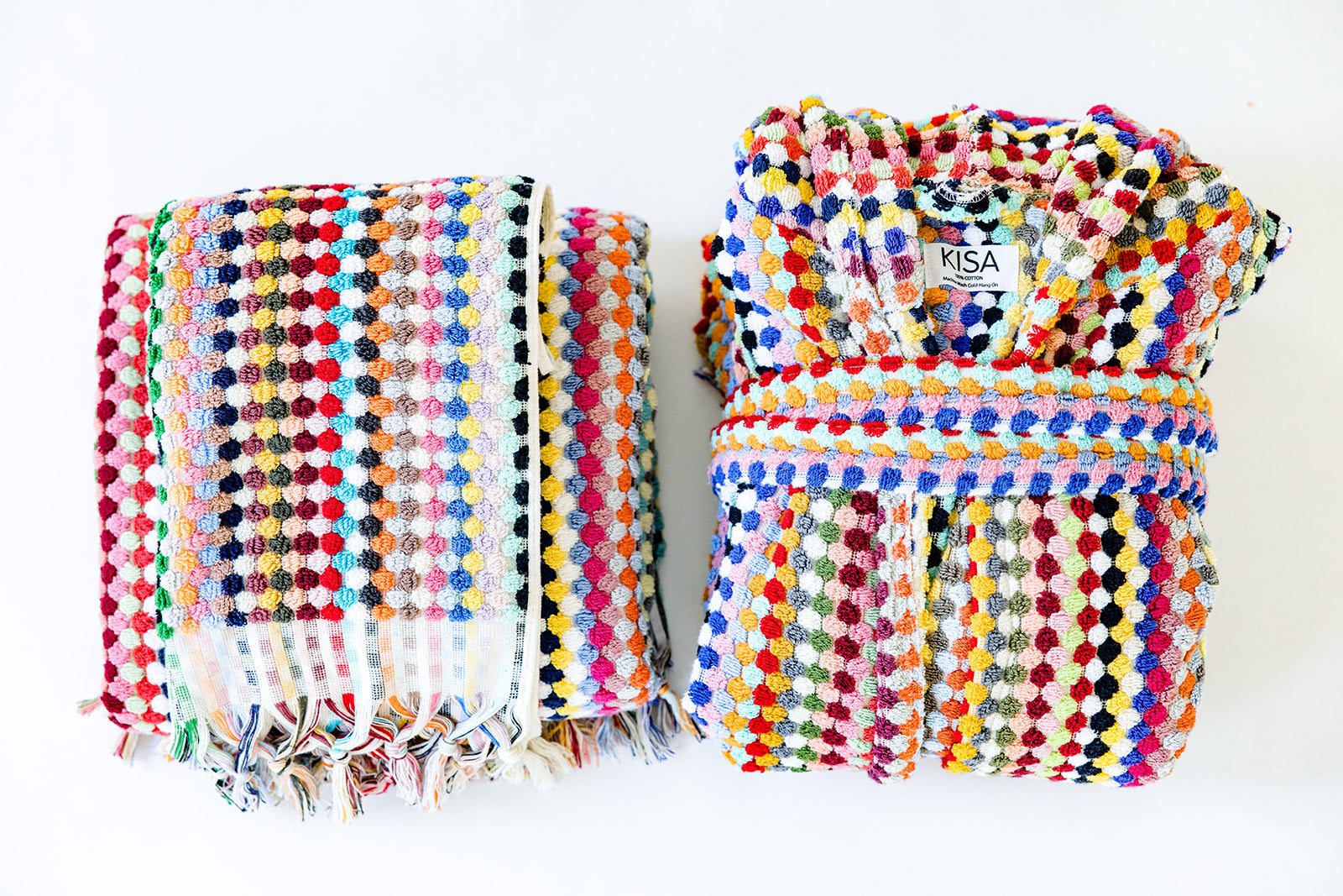 Rainbow Pom Pom Bathrobe Bundle