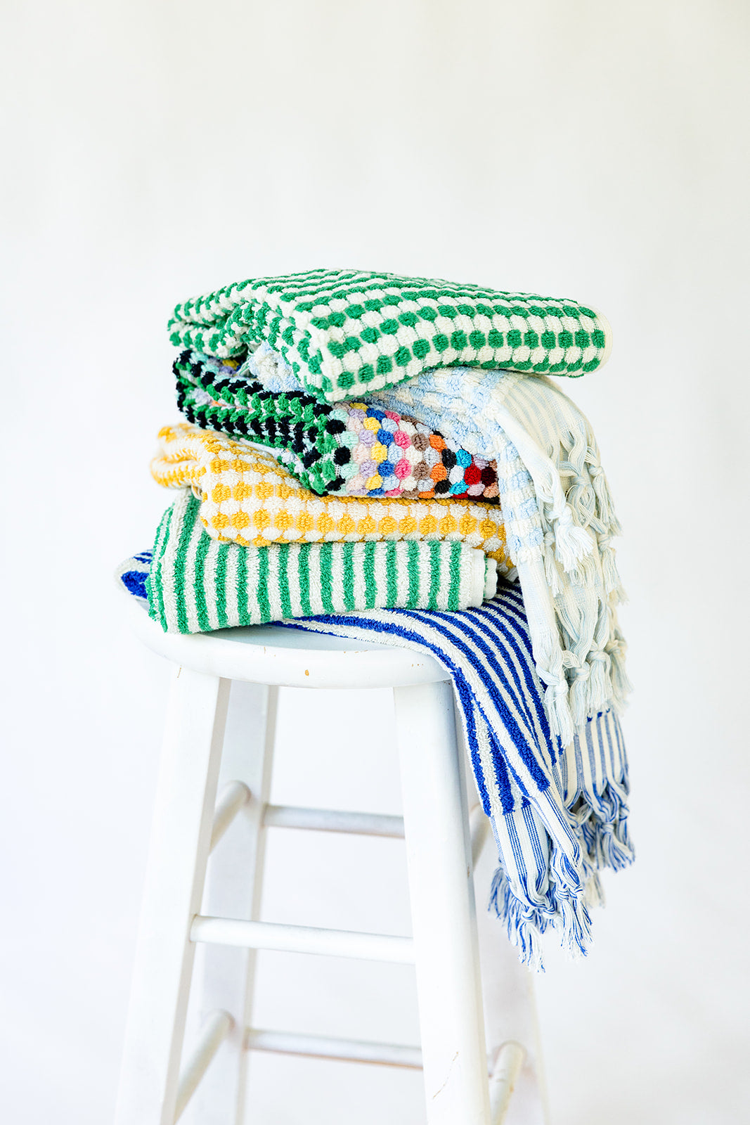Cobalt Blue Striped Hand Towel