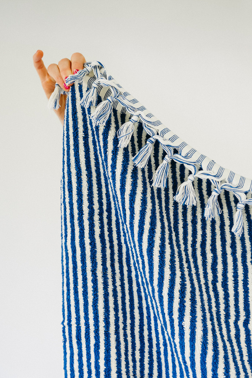 Cobalt Blue Striped Cloud Towel