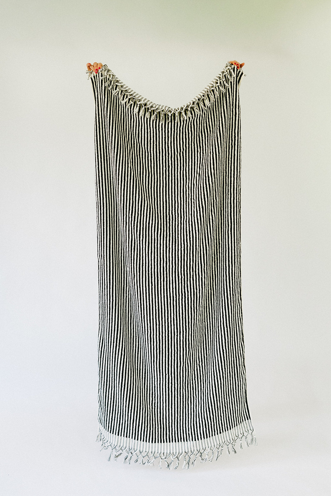 Black & White Striped Cloud Towel