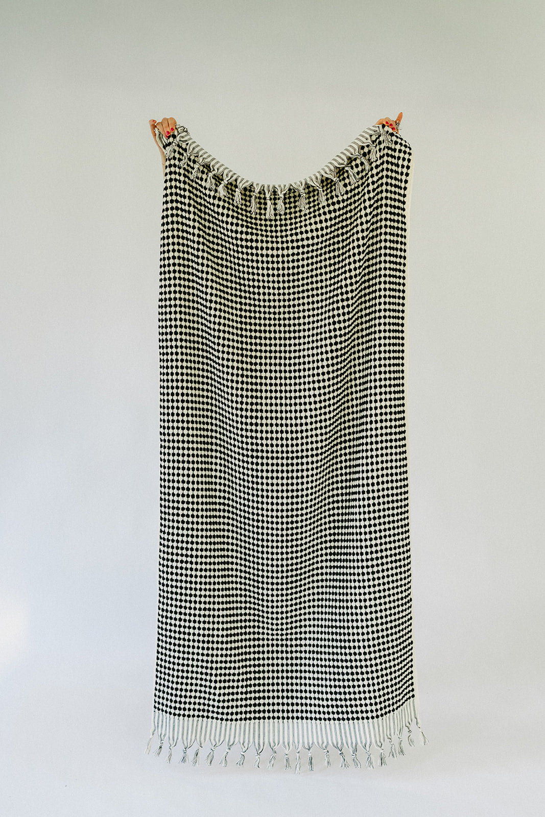 Black & White Pom Pom Cloud Towel