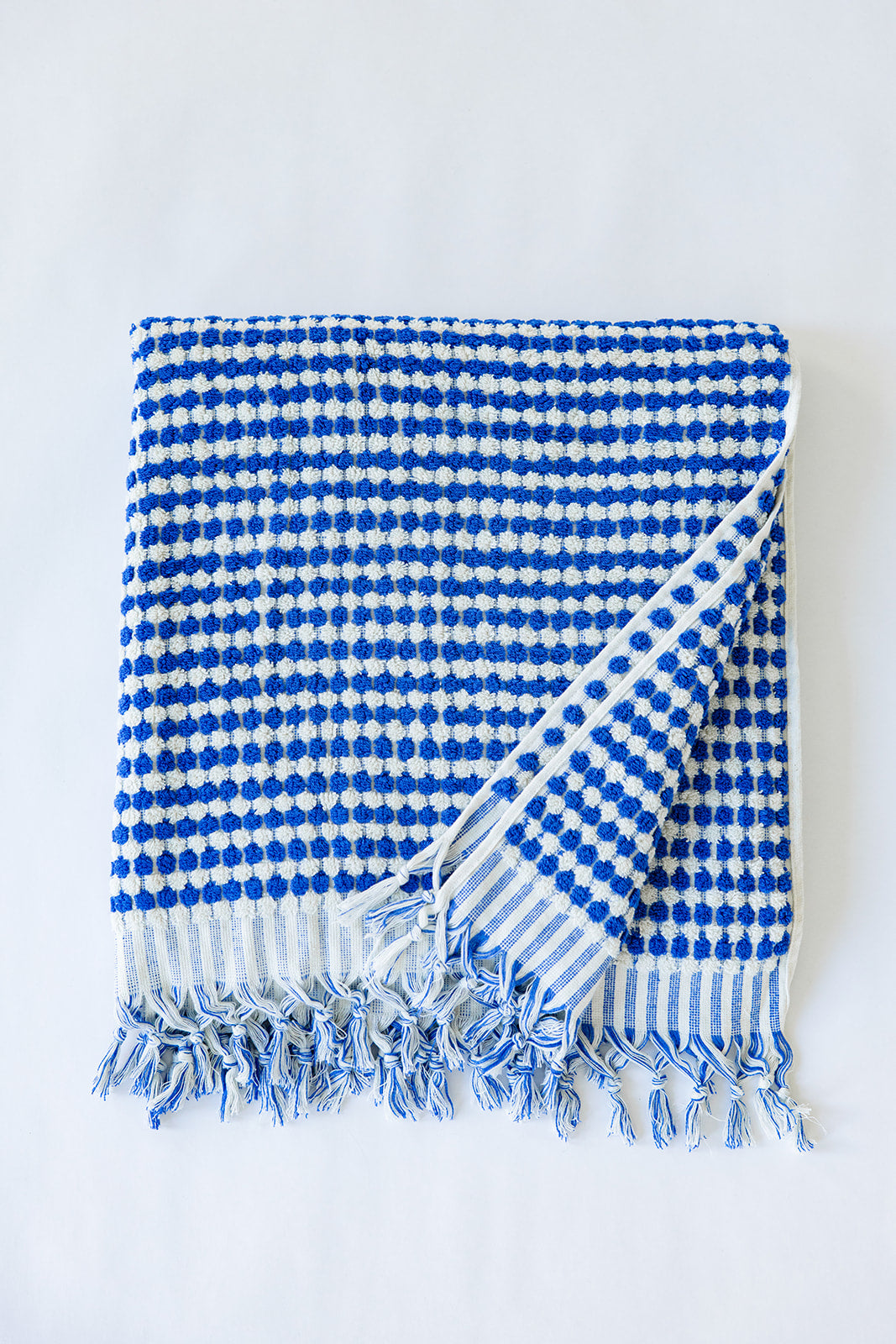 Cobalt Blue Pom Pom Cloud Towel
