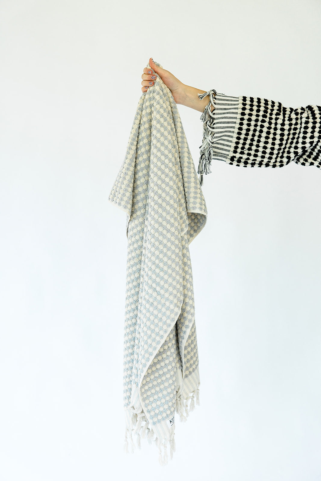 Grey Pom Pom Cloud Towel