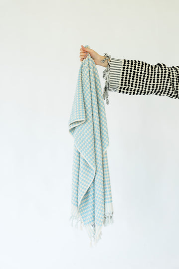 Baby Blue Pom Pom Cloud Towel