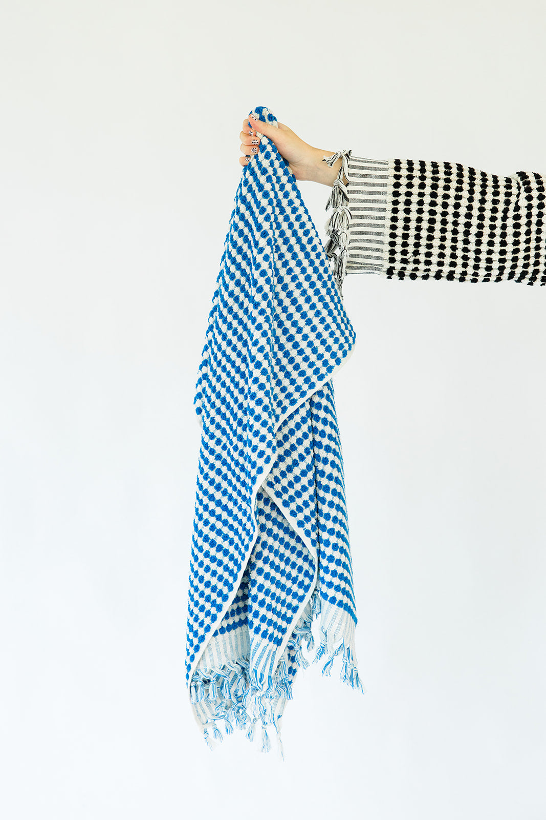 Cobalt Blue Pom Pom Cloud Towel